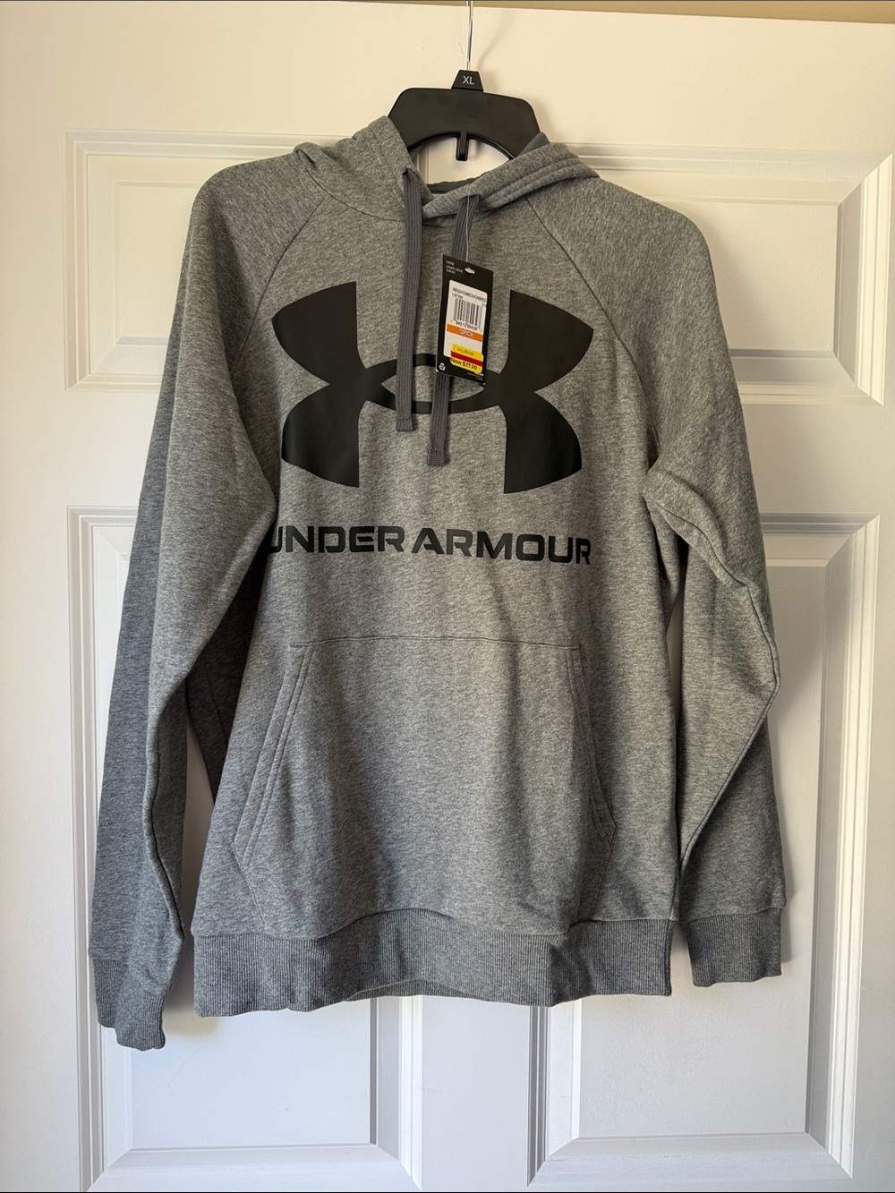 Under Armour Gray Hooded Sweatshirt with Black Logo